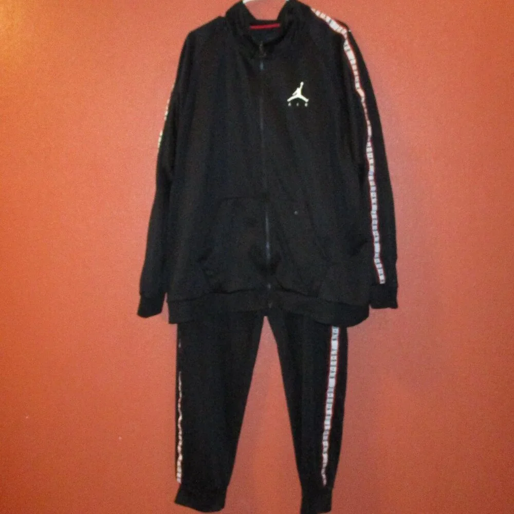 Jordan Track Suit Y2K Men XX Large Black White Pocket Pants Jacket Track Suit